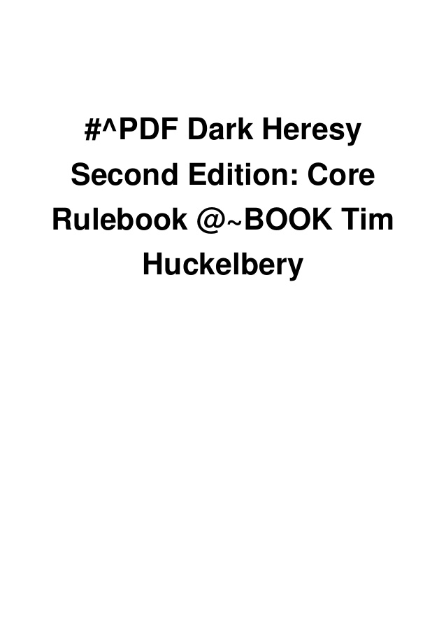 Dark heresy core rulebook pdf download